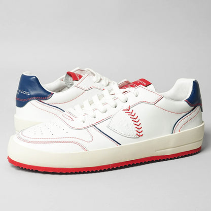 PHILIPPE MODEL メンズ スニーカー NICE LOW MAN VEAU DUGOUT VNLU VB01 ホワイト ブルー レッド BLANC BLEU ROUGE