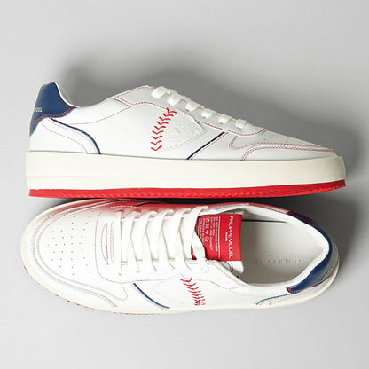 PHILIPPE MODEL メンズ スニーカー NICE LOW MAN VEAU DUGOUT VNLU VB01 ホワイト ブルー レッド BLANC BLEU ROUGE