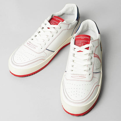 PHILIPPE MODEL メンズ スニーカー NICE LOW MAN VEAU DUGOUT VNLU VB01 ホワイト ブルー レッド BLANC BLEU ROUGE