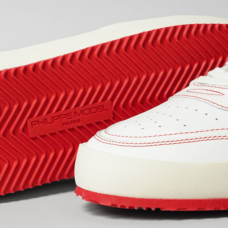 PHILIPPE MODEL メンズ スニーカー NICE LOW MAN VEAU DUGOUT VNLU VB01 ホワイト ブルー レッド BLANC BLEU ROUGE