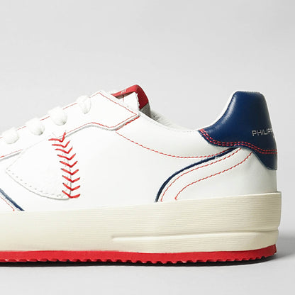 PHILIPPE MODEL メンズ スニーカー NICE LOW MAN VEAU DUGOUT VNLU VB01 ホワイト ブルー レッド BLANC BLEU ROUGE