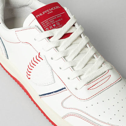 PHILIPPE MODEL メンズ スニーカー NICE LOW MAN VEAU DUGOUT VNLU VB01 ホワイト ブルー レッド BLANC BLEU ROUGE