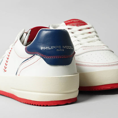 PHILIPPE MODEL メンズ スニーカー NICE LOW MAN VEAU DUGOUT VNLU VB01 ホワイト ブルー レッド BLANC BLEU ROUGE