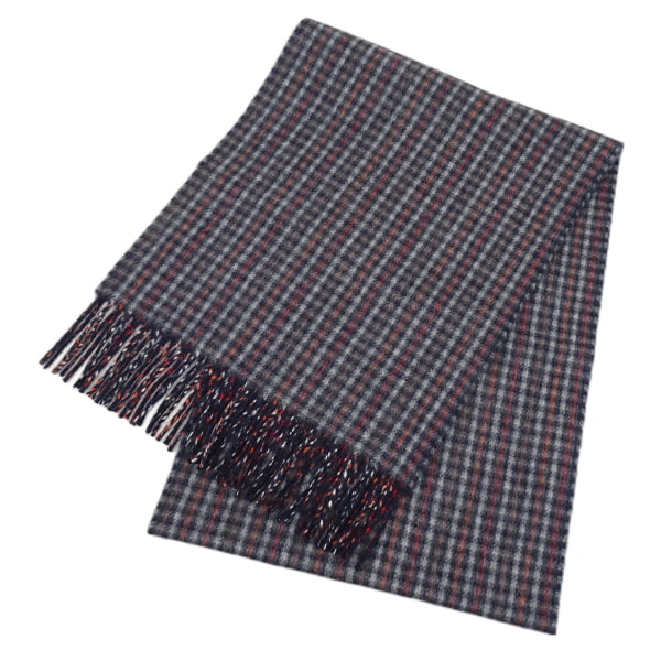 Johnstons メンズ レディース カシミア100％ Wフェイス マフラー WA000020 RU7133 GUNCLUB PINSTRIPE ガンクラブ ストライプ
