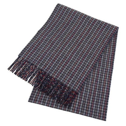 Johnstons レディース メンズ カシミア100％ Wフェイス マフラー WA000020 RU7133 GUNCLUB PINSTRIPE ガンクラブ ストライプ