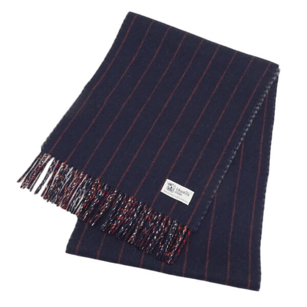 Johnstons レディース メンズ カシミア100％ Wフェイス マフラー WA000020 RU7133 GUNCLUB PINSTRIPE ガンクラブ ストライプ