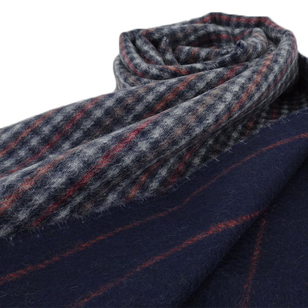Johnstons レディース メンズ カシミア100％ Wフェイス マフラー WA000020 RU7133 GUNCLUB PINSTRIPE ガンクラブ ストライプ
