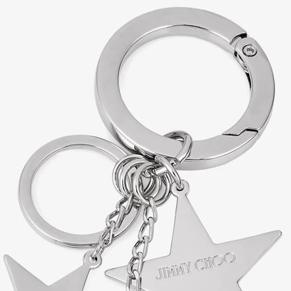 美品◇ジミーチュウ キーリング キーホルダー スター スタッズ シルバー ジミーチュウ キーホルダー キーチェーン チャーム スター スタッズ