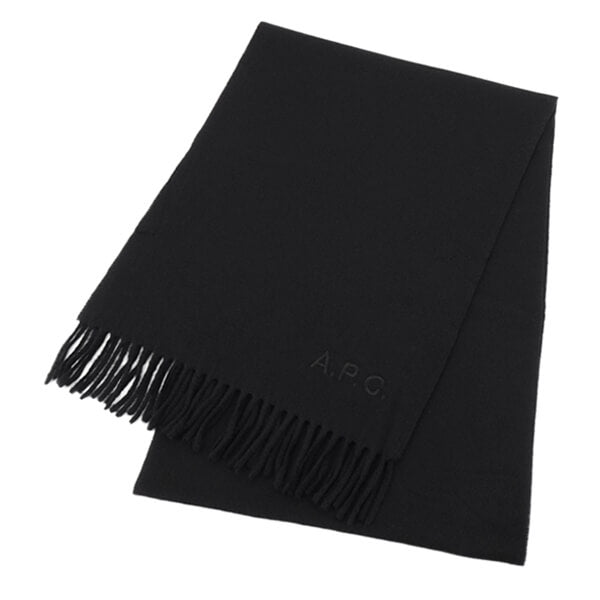 A.P.C. レディース メンズ マフラー ECHARPE AMBROISE BRODEE WOAFE M15171 NOIR ブラック LZZ