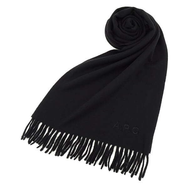 A.P.C. レディース メンズ マフラー ECHARPE AMBROISE BRODEE WOAFE M15171 NOIR ブラック LZZ