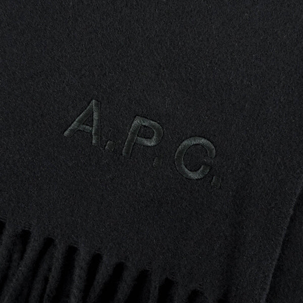 A.P.C. レディース メンズ マフラー ECHARPE AMBROISE BRODEE WOAFE M15171 NOIR ブラック LZZ