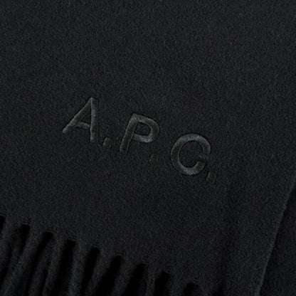 A.P.C. レディース メンズ マフラー ECHARPE AMBROISE BRODEE WOAFE M15171 NOIR ブラック LZZ