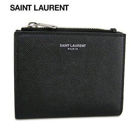 SAINT LAURENT メンズ 2つ折り財布 575789 BTY0N BLACK 1000 ブラック