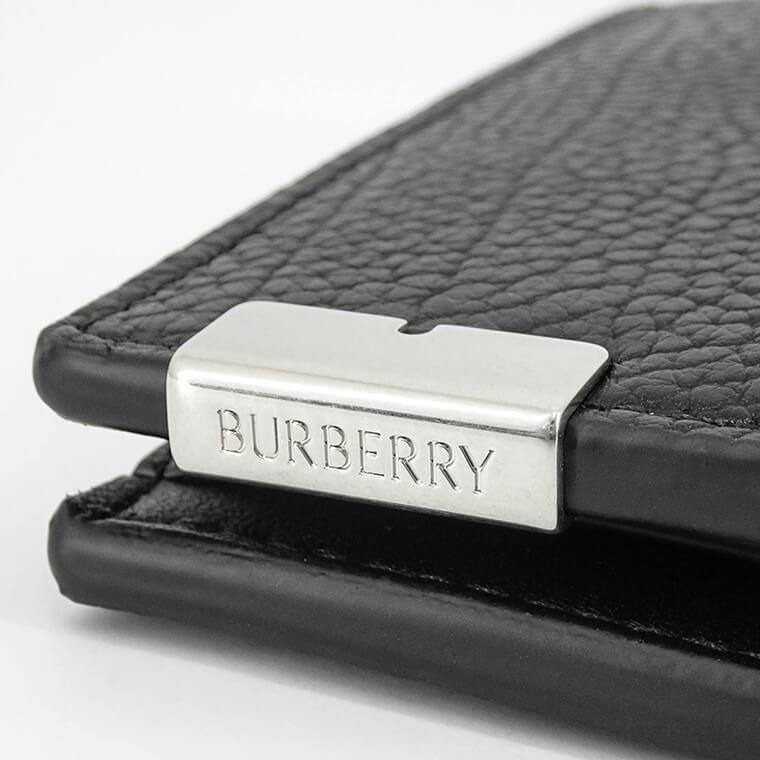 BURBERRY バーバリー 二つ折り財布 ブラック レザー