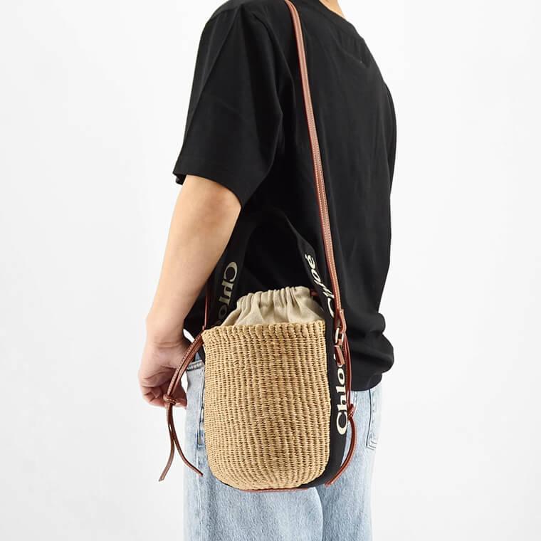 Chloe レディース バッグ WOODY SMALL BASKET CHC23AS381L18 BLACK BEIGE ブラック ベージュ 915