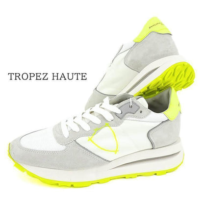 PHILIPPE MODEL メンズ スニーカー TROPEZ HAUTE LOW MAN MONDIAL NEON TKLU WN01 ホワイト ネオンイエロー BLANC JAUNE