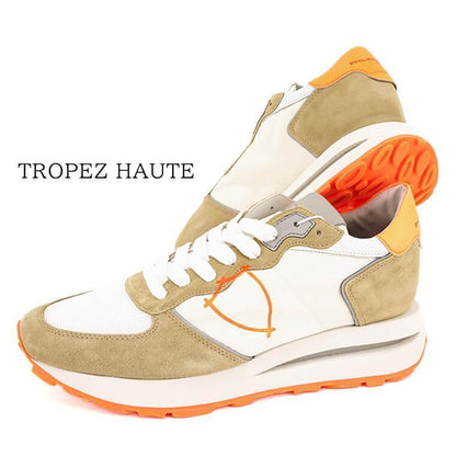 PHILIPPE MODEL メンズ スニーカー TROPEZ HAUTE LOW MAN MONDIAL NEON TKLU WN02 ホワイト ネオンオレンジ BLANC ORANGE