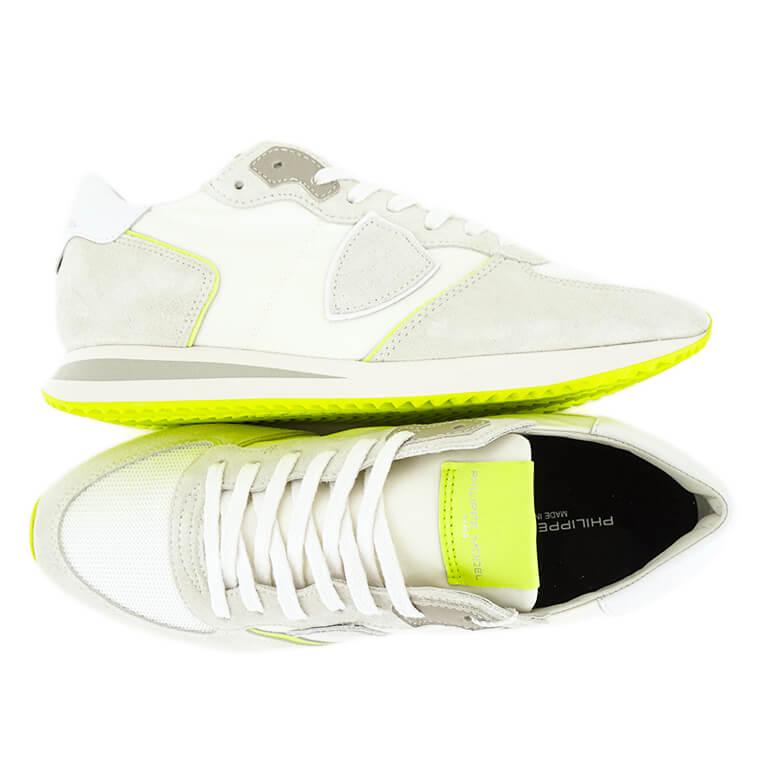 PHILIPPE MODEL メンズ スニーカー TRPX LOW MAN MONDIAL NEON TZLU WN64 ホワイト ネオンイエロー BLANC JAUNE