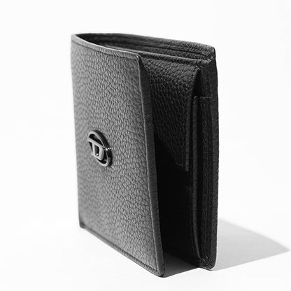DIESEL メンズ 2つ折り財布 HISSU EVO BI FOLD COIN S X08844 P0685 ブラック T8013