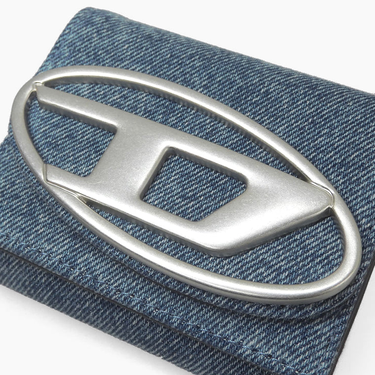 DIESEL レディース メンズ 3つ折り財布 1DR TRI FOLD COIN XS X09887 P1730 ブルー H8457