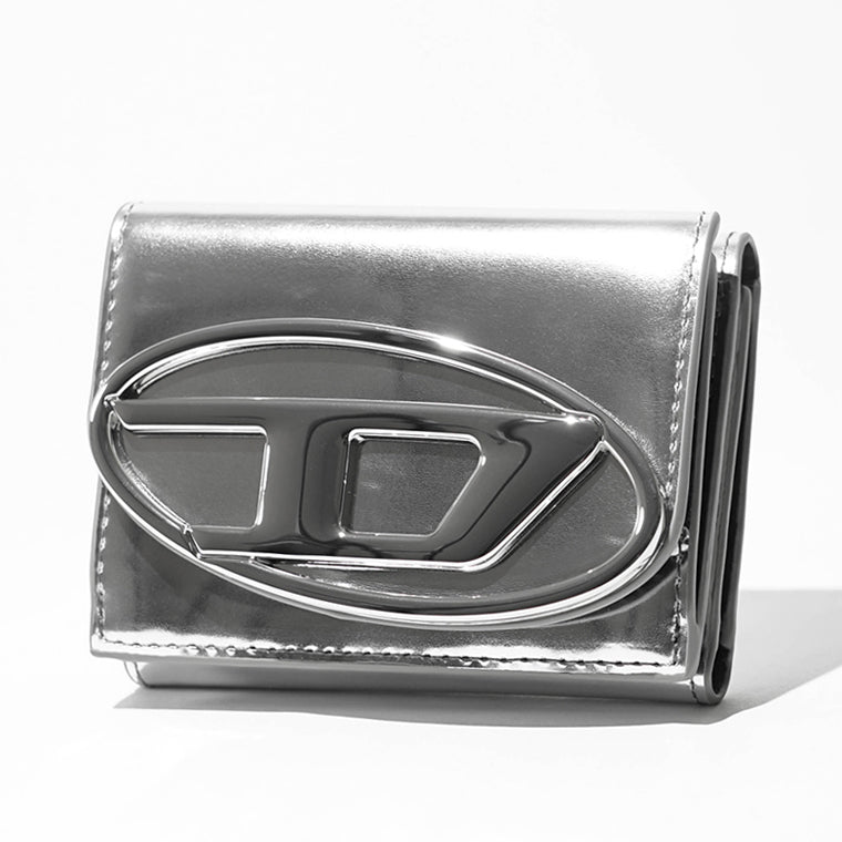 DIESEL レディース メンズ 3つ折り財布 1DR TRI FOLD COIN XS II X09887 PS202 シルバー H0535
