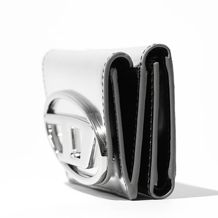 DIESEL レディース メンズ 3つ折り財布 1DR TRI FOLD COIN XS II X09887 PS202 シルバー H0535
