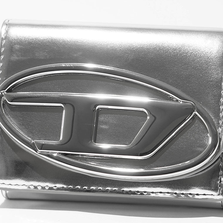 DIESEL レディース メンズ 3つ折り財布 1DR TRI FOLD COIN XS II X09887 PS202 シルバー H0535