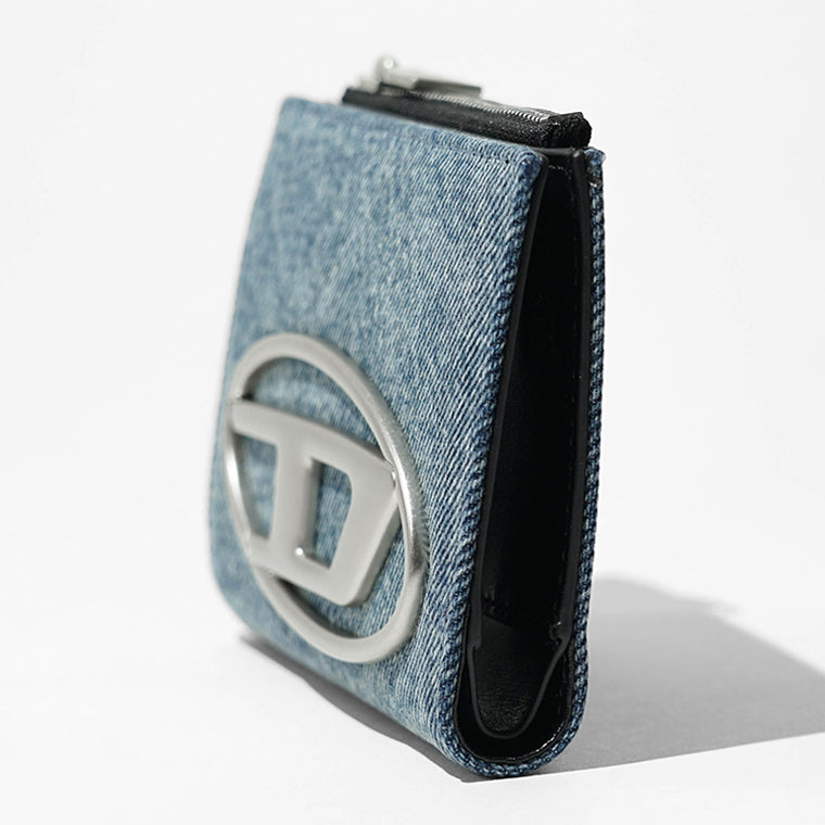 DIESEL レディース 2つ折り財布 1DR BI FOLD ZIP II X09888 P1730 ブルー H8457