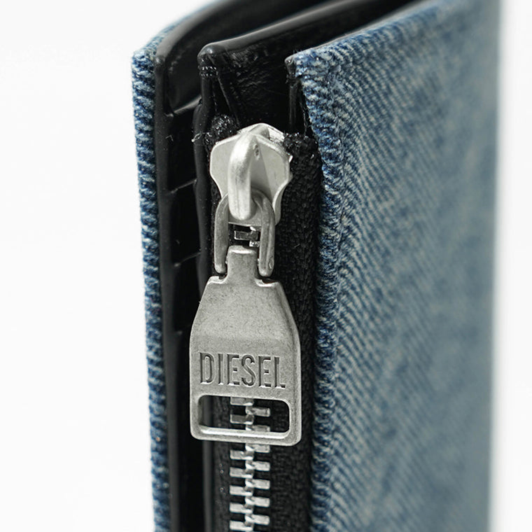 DIESEL レディース 2つ折り財布 1DR BI FOLD ZIP II X09888 P1730 ブルー H8457