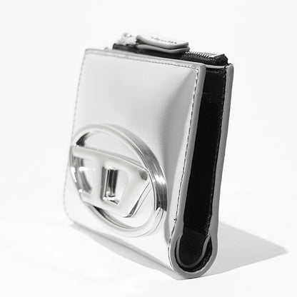 DIESEL レディース メンズ 2つ折り財布 1DR BI FOLD ZIP II X09888 PS202 シルバー H0535