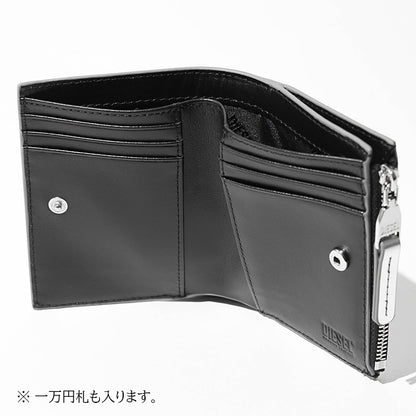 DIESEL レディース メンズ 2つ折り財布 1DR BI FOLD ZIP II X09888 PS202 シルバー H0535