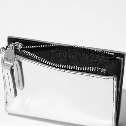 DIESEL レディース メンズ 2つ折り財布 1DR BI FOLD ZIP II X09888 PS202 シルバー H0535