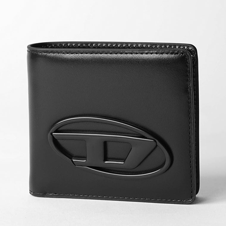 DIESEL メンズ 2つ折り財布 HOLI D BI FOLD COIN S 3D X10123 PR818 ブラック T8013