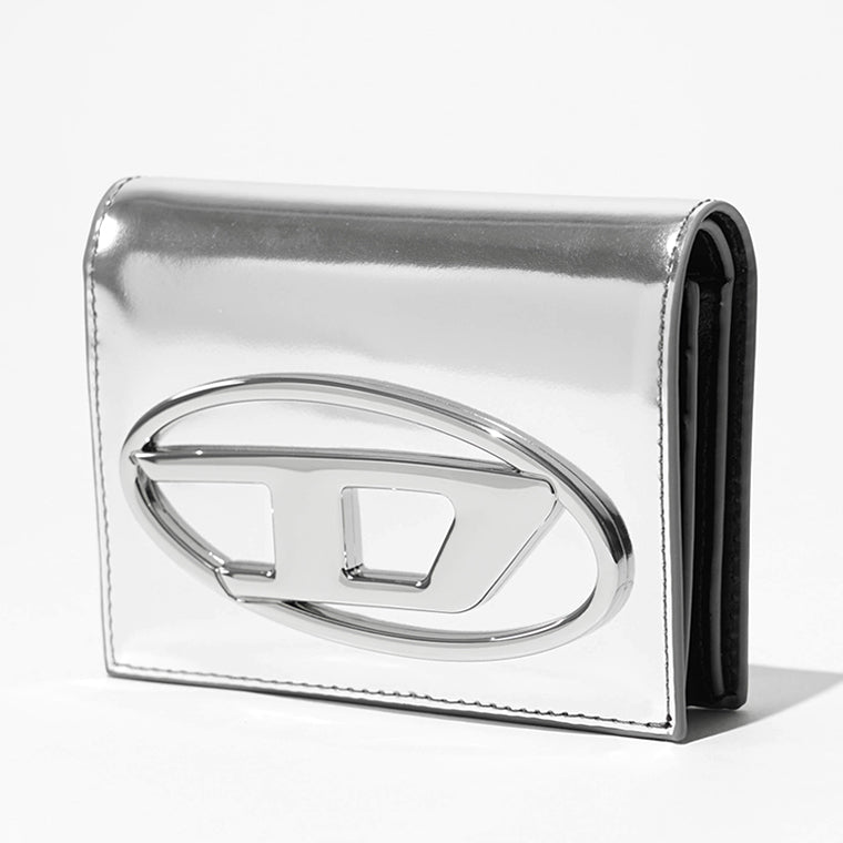DIESEL レディース 2つ折り財布 1DR BI FOLD III X10390 PS202 シルバー H0535