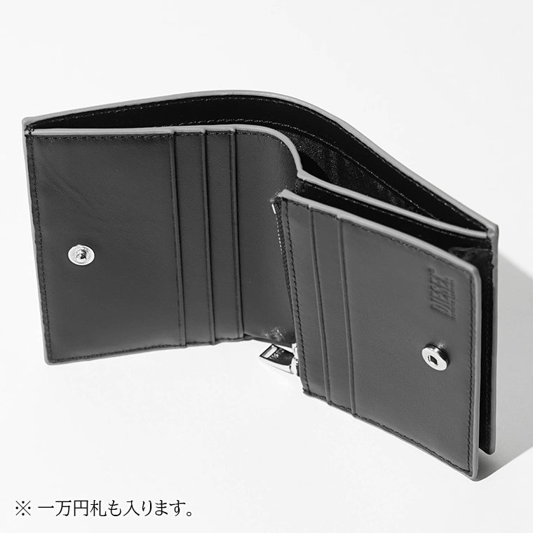 DIESEL レディース 2つ折り財布 1DR BI FOLD III X10390 PS202 シルバー H0535
