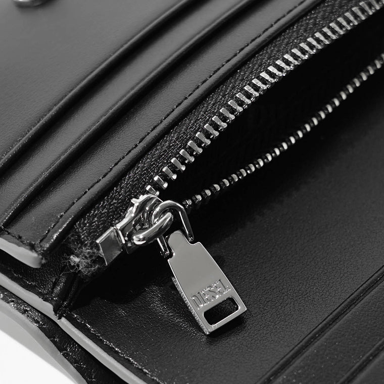 DIESEL レディース 2つ折り財布 1DR BI FOLD III X10390 PS202 シルバー H0535