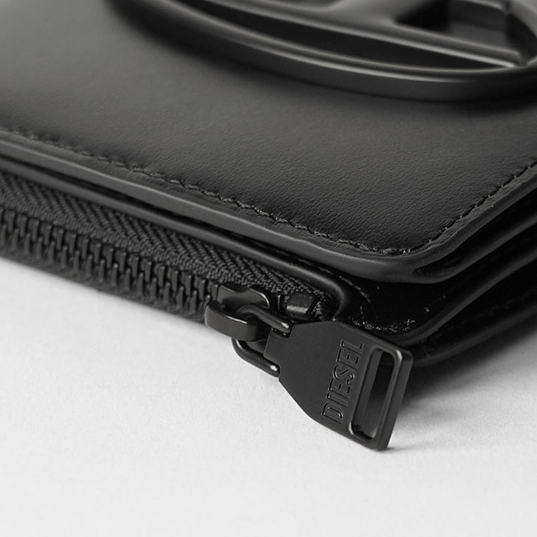 DIESEL メンズ レディース 2つ折り財布 HOLI D BI FOLD ZIP L X10398 PR818 ブラック T8013