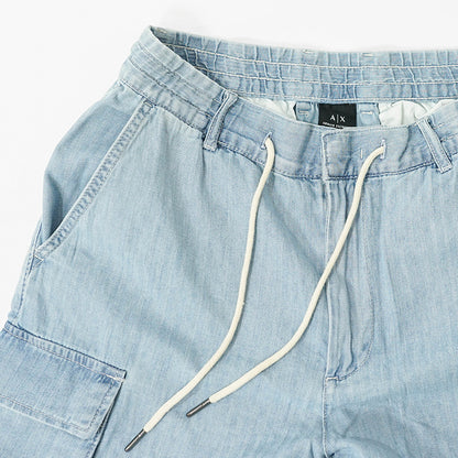 ARMANI EXCHANGE メンズ デニムカーゴパンツ XM000946 AF13142 LIGHT BLUE DENIM ウォッシュライトブルー MB003