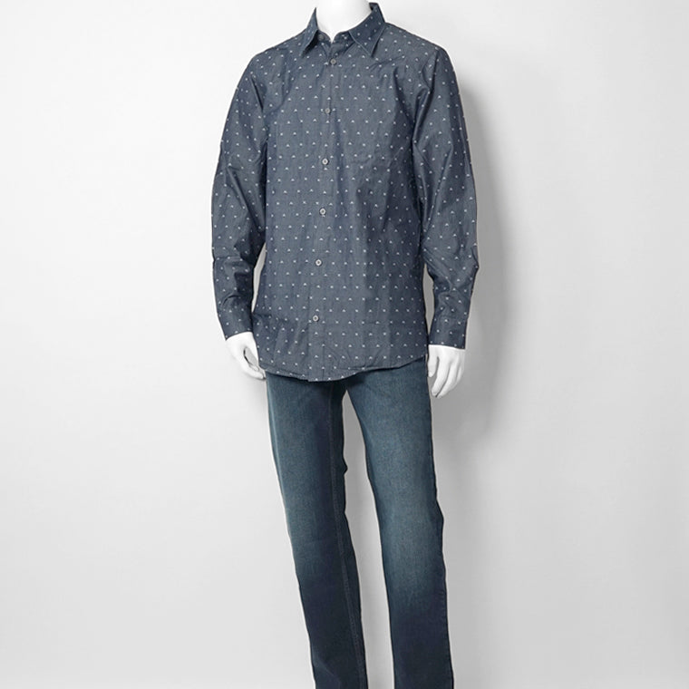 ARMANI EXCHANGE メンズ シャツ XM001716 AF17528 BIG LETTERING JACQUARD ブルー系 FB071