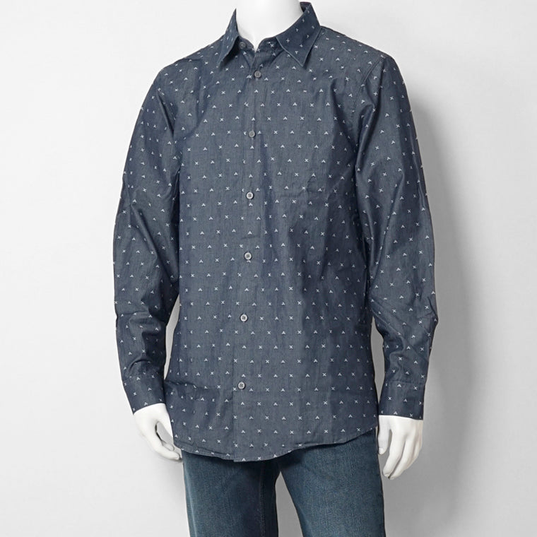 ARMANI EXCHANGE メンズ シャツ XM001716 AF17528 BIG LETTERING JACQUARD ブルー系 FB071