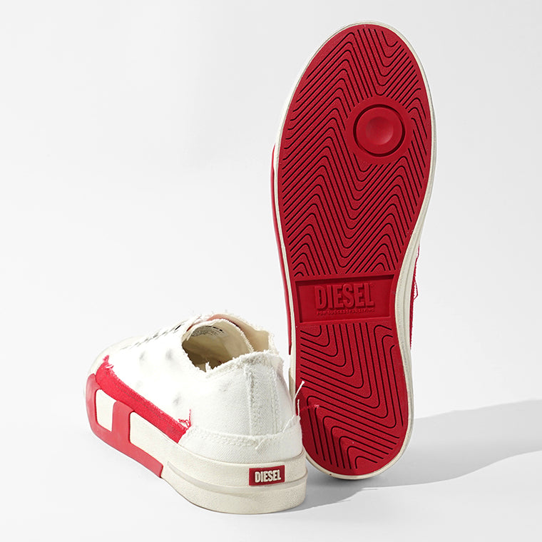 DIESEL メンズ スニーカー S D VERSE LOW II Y03722 P8114 BRIGHT WHITE RACING RED ホワイト HA690