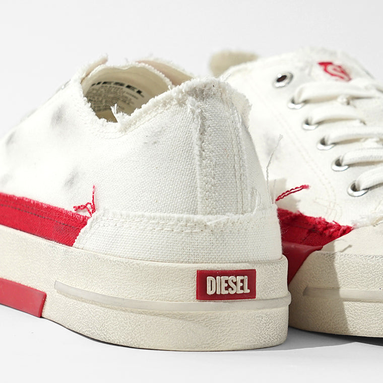 DIESEL メンズ スニーカー S D VERSE LOW II Y03722 P8114 BRIGHT WHITE RACING RED ホワイト HA690