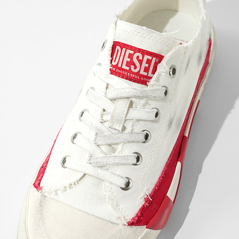 DIESEL メンズ スニーカー S D VERSE LOW II Y03722 P8114 BRIGHT WHITE RACING RED ホワイト HA690