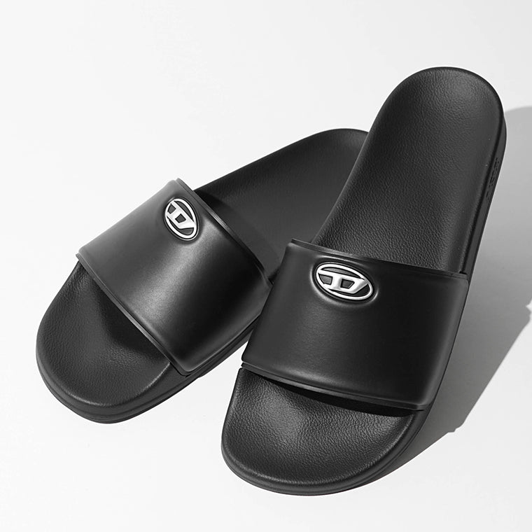 DIESEL メンズ サンダル SA BLOOP Y03915 P7621 BLACK SILVER ブラック H7591