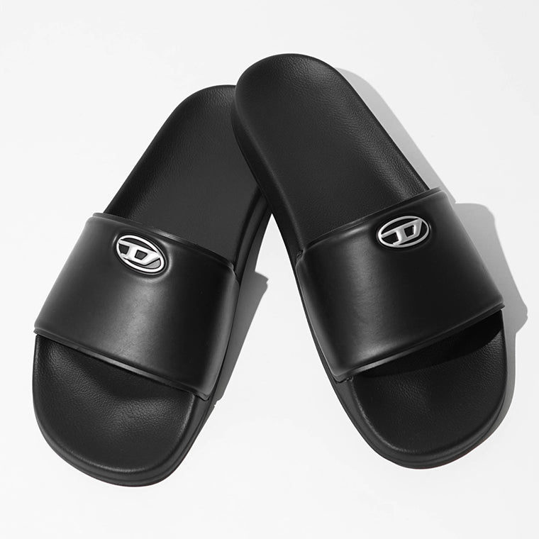 DIESEL メンズ サンダル SA BLOOP Y03915 P7621 BLACK SILVER ブラック H7591