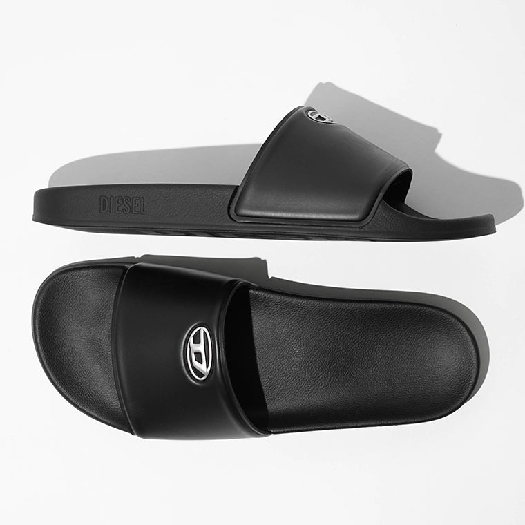 DIESEL メンズ サンダル SA BLOOP Y03915 P7621 BLACK SILVER ブラック H7591