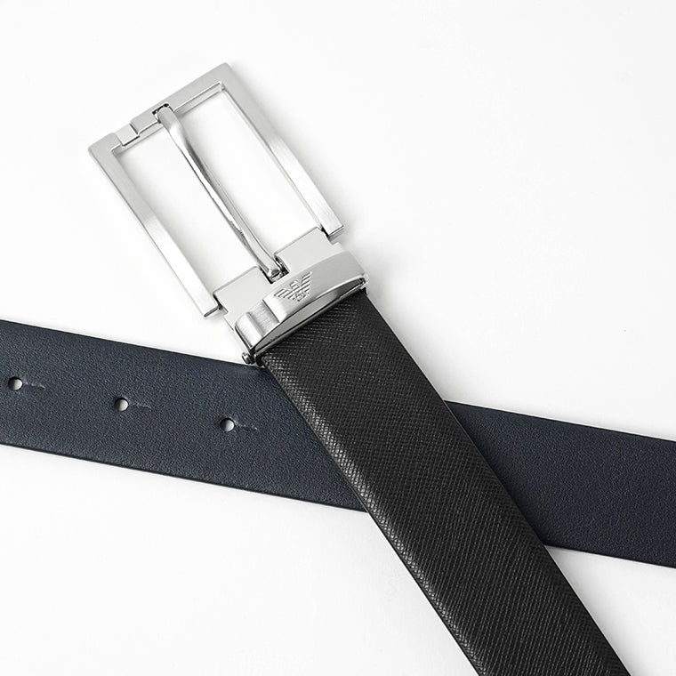 EMPORIO ARMANI メンズ ベルト Y4S498 YLP4E BLACK BLUE ブラック ブルー 81519